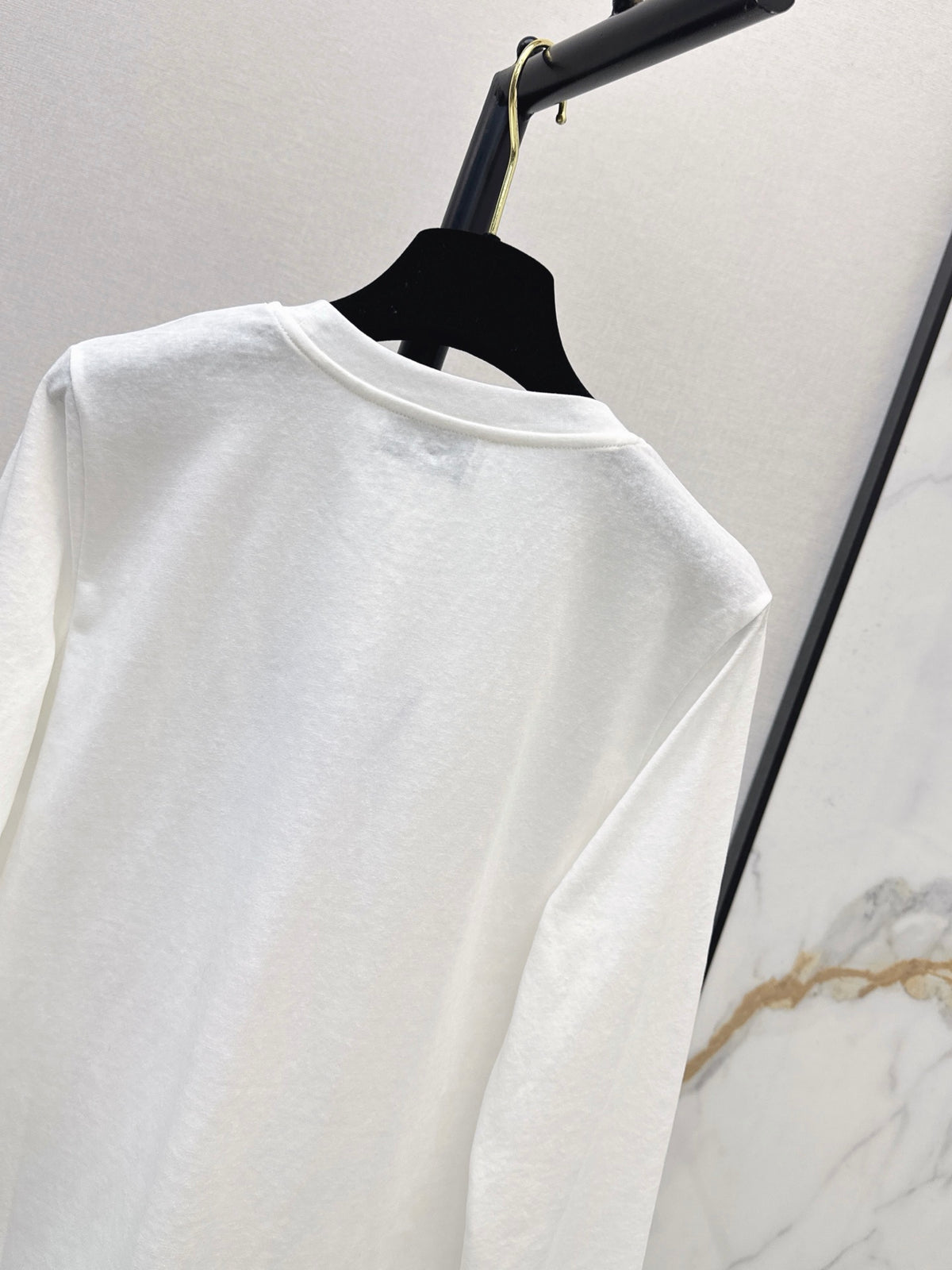 26 Fall/Winter New Pure Cotton Long-Sleeve White T-Shirt