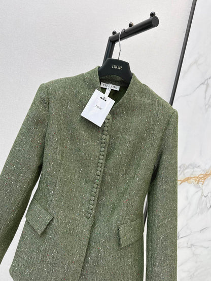 26 Autumn/Winter Latest New Chinese-Style Stand Collar Waist-Fitted Blazer
