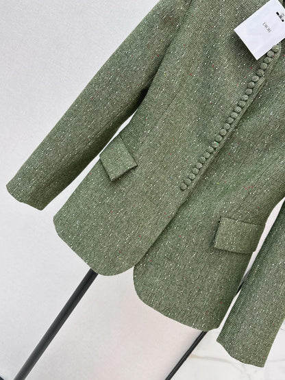 26 Autumn/Winter Latest New Chinese-Style Stand Collar Waist-Fitted Blazer