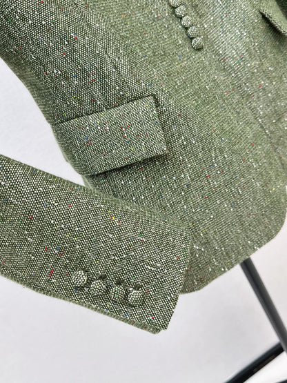 26 Autumn/Winter Latest New Chinese-Style Stand Collar Waist-Fitted Blazer