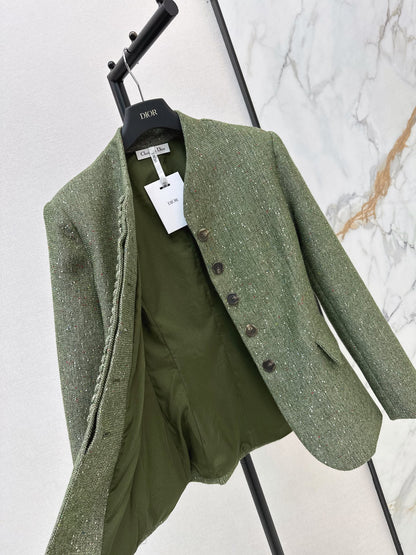 26 Autumn/Winter Latest New Chinese-Style Stand Collar Waist-Fitted Blazer