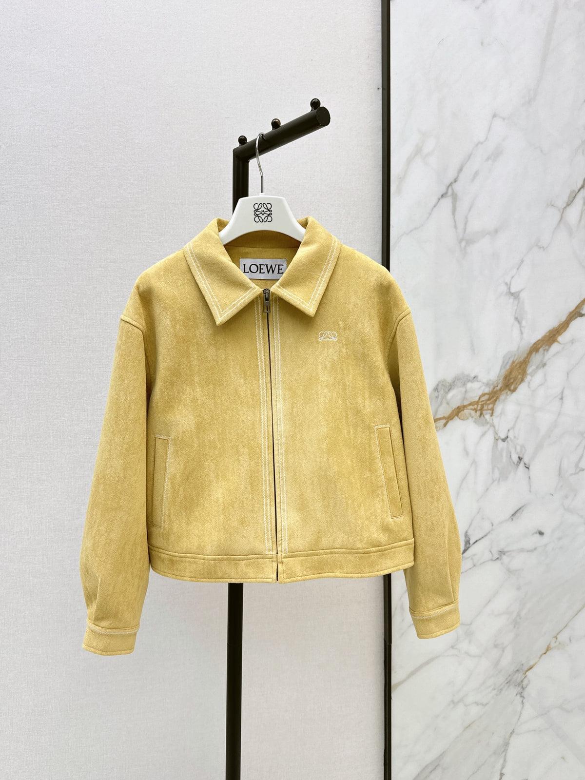 26 Fall/Winter Latest Square Logo Embroidered Suede Jacket