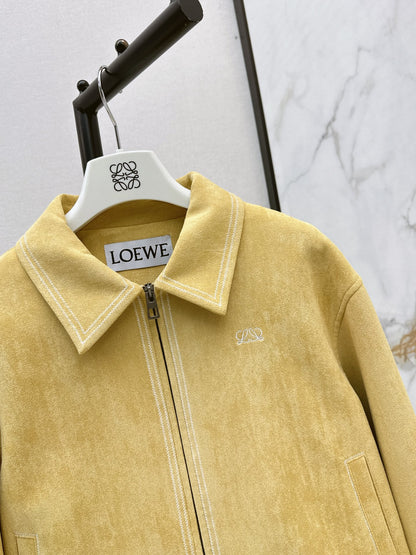 26 Fall/Winter Latest Square Logo Embroidered Suede Jacket