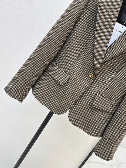 26Latest Autumn/Winter Vintage Houndstooth Blazer