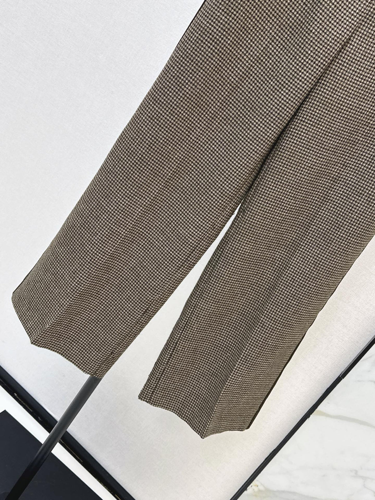 26New Early Autumn Vintage Houndstooth Straight-Leg Trousers