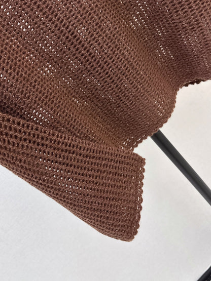 26Latest Autumn/Winter Open-Knit Collared Sweater