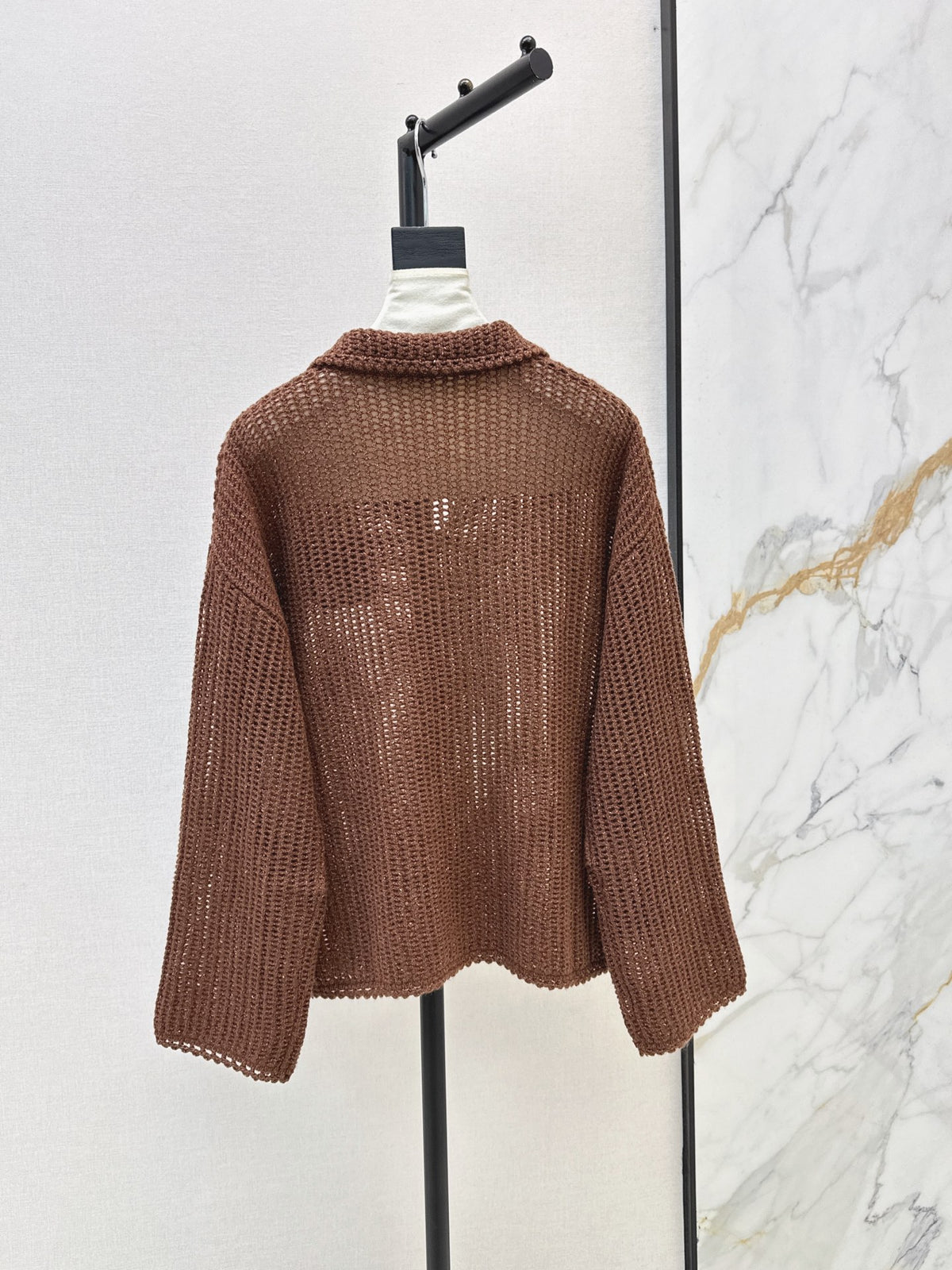 26Latest Autumn/Winter Open-Knit Collared Sweater