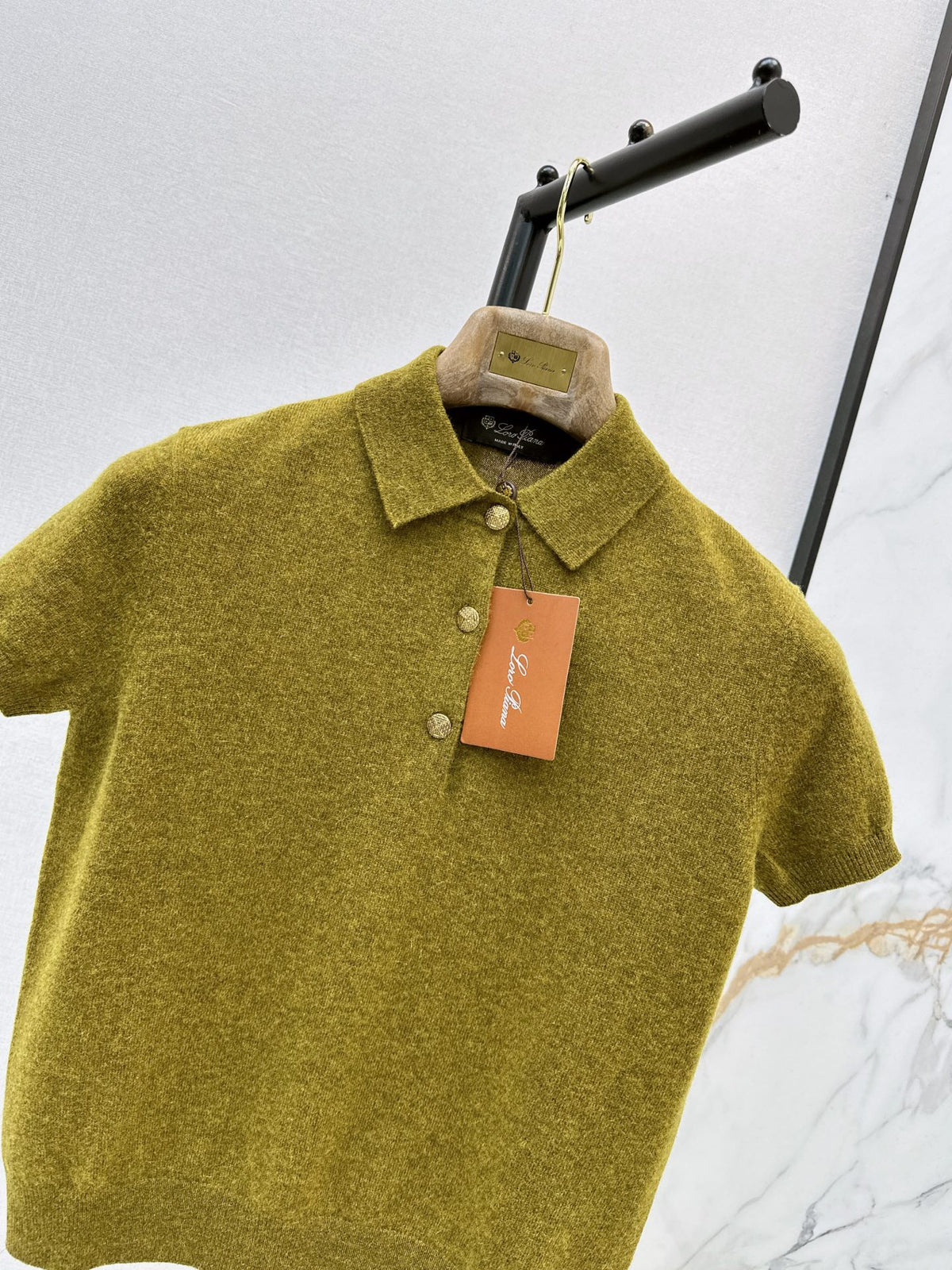26Latest Autumn/Winter Mustard-Yellow Short-Sleeve Knit Polo Top