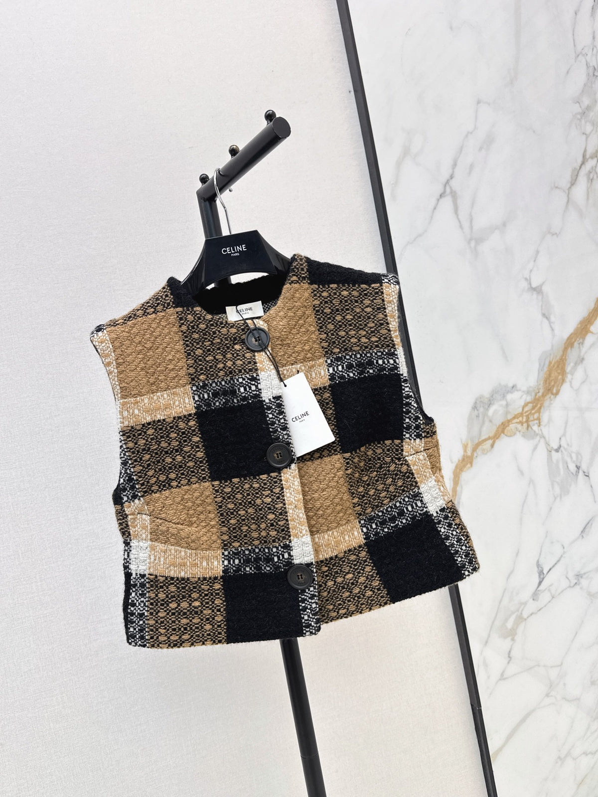 26Latest Autumn/Winter Vintage Plaid Tweed Vest