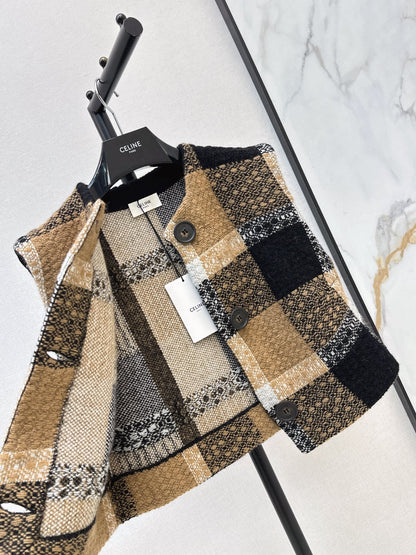 26Latest Autumn/Winter Vintage Plaid Tweed Vest