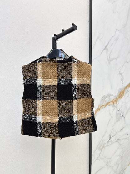 26Latest Autumn/Winter Vintage Plaid Tweed Vest
