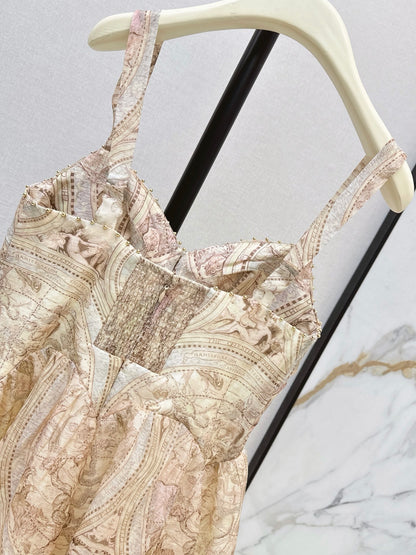 26Latest Early-Autumn Resort-Style Short Printed Dress