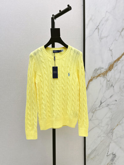 26Latest Autumn/Winter Long-Sleeve Crew-Neck Knit Sweater with Pony Embroidery