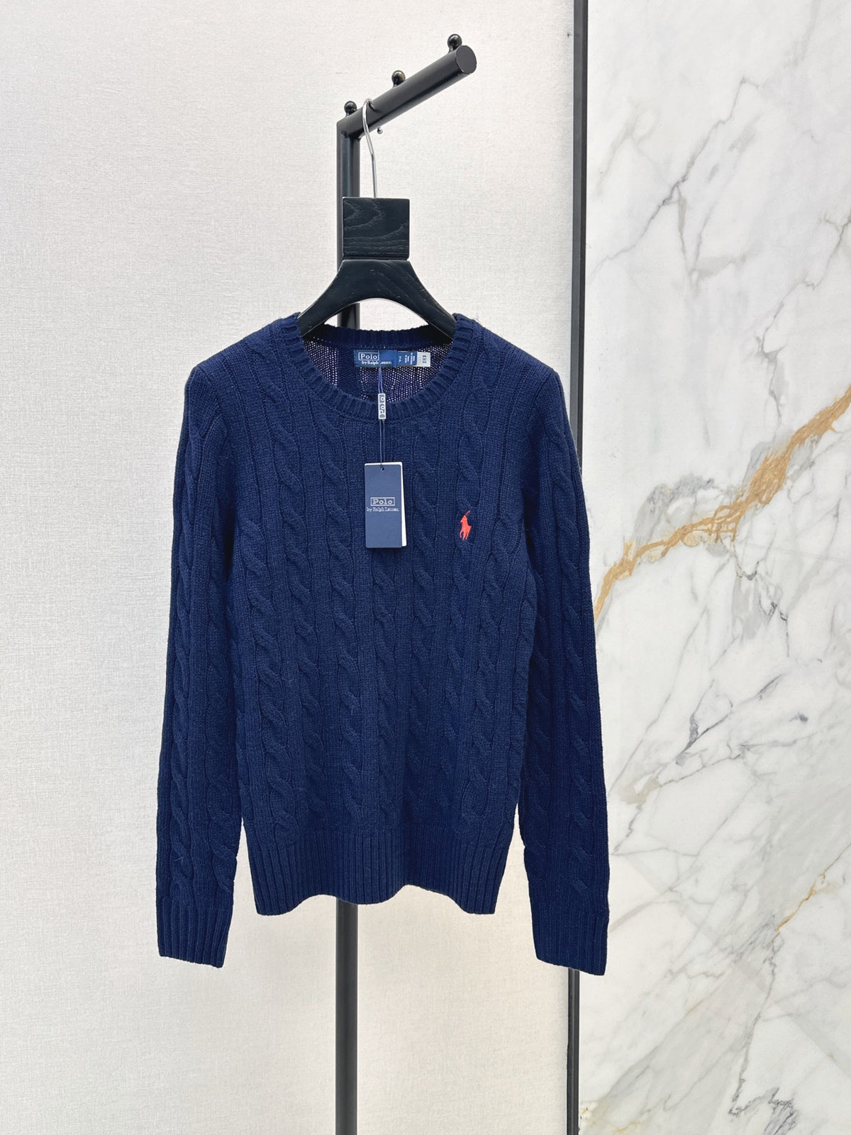 26Latest Autumn/Winter Long-Sleeve Crew-Neck Knit Sweater with Pony Embroidery