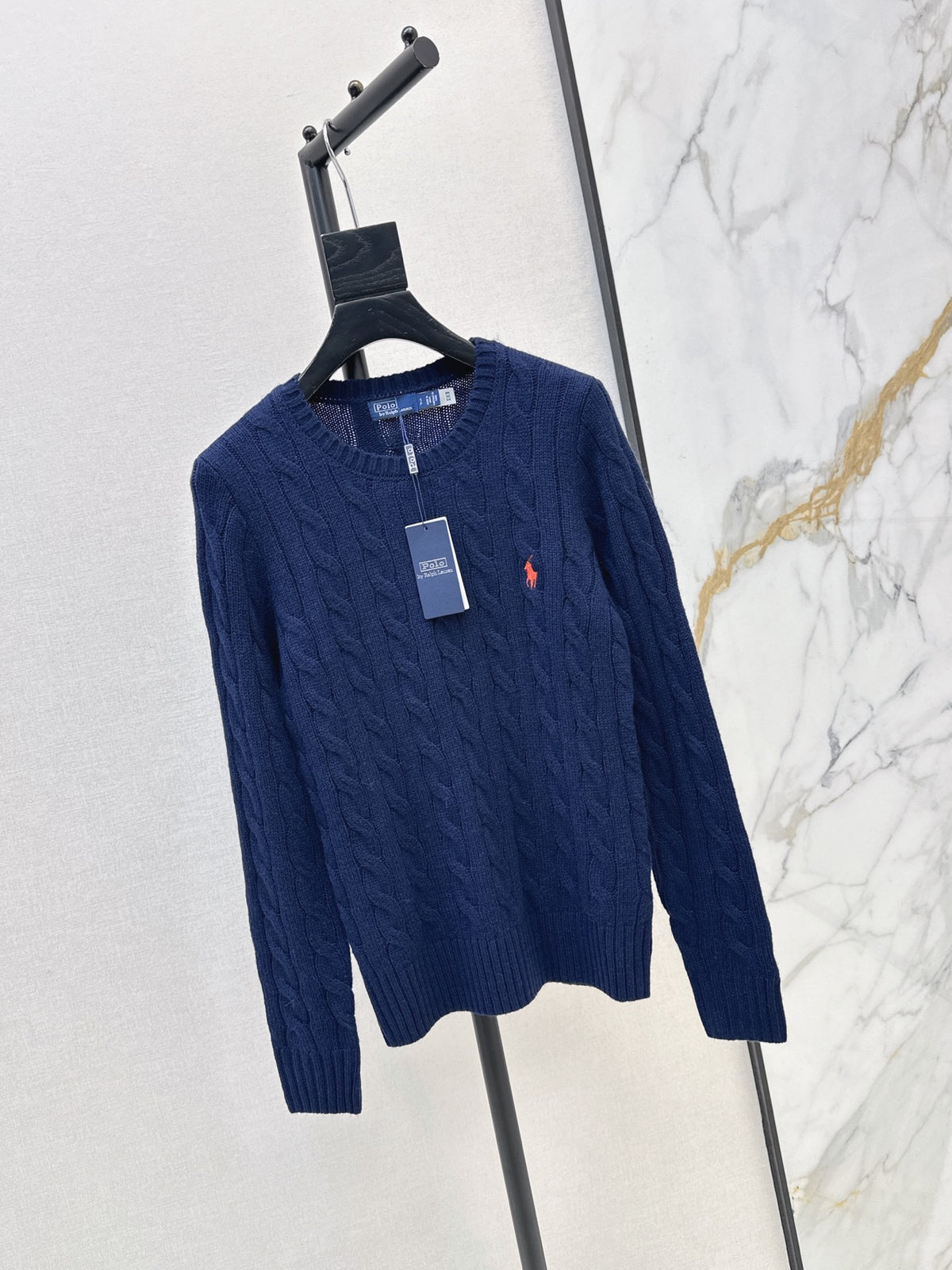 26Latest Autumn/Winter Long-Sleeve Crew-Neck Knit Sweater with Pony Embroidery