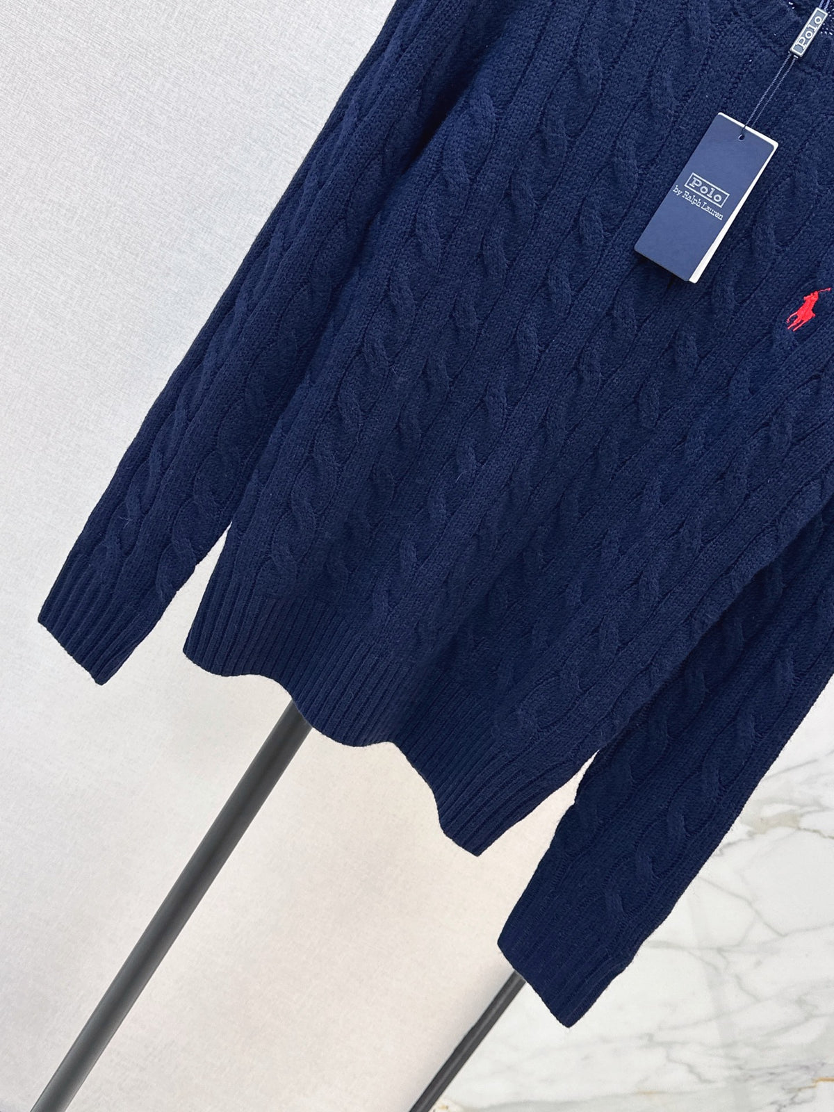 26Latest Autumn/Winter Long-Sleeve Crew-Neck Knit Sweater with Pony Embroidery