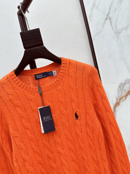 26Latest Autumn/Winter Long-Sleeve Crew-Neck Knit Sweater with Pony Embroidery