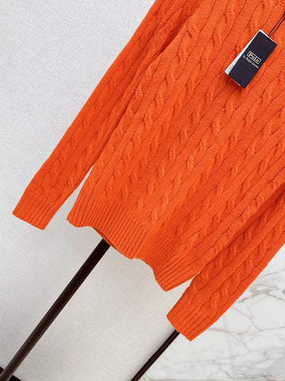 26Latest Autumn/Winter Long-Sleeve Crew-Neck Knit Sweater with Pony Embroidery
