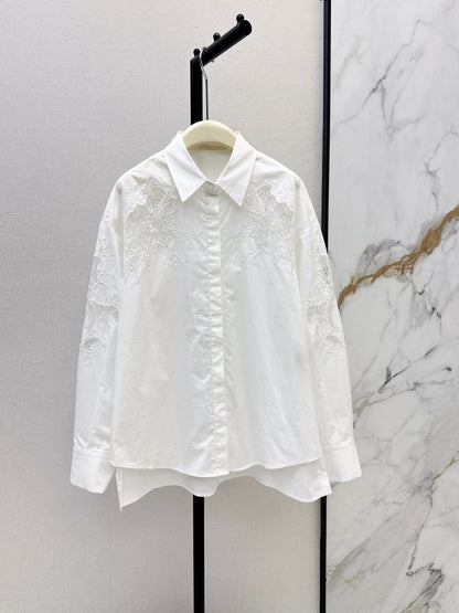 26Latest Autumn/Winter Ethnic-Style Embroidered White Shirt