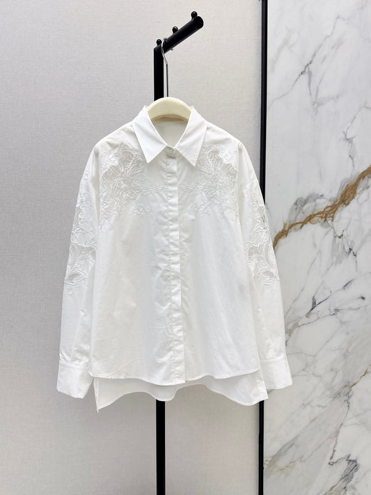 26Latest Autumn/Winter Ethnic-Style Embroidered White Shirt