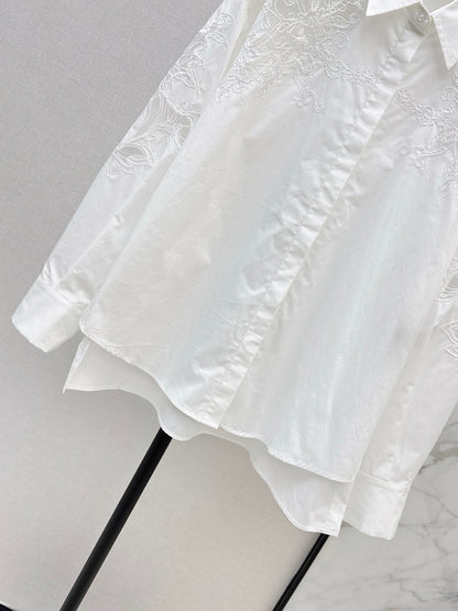 26Latest Autumn/Winter Ethnic-Style Embroidered White Shirt