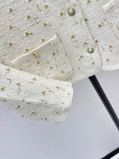 26New Autumn/Winter Hand-Beaded Crew-Neck Knit Jacket