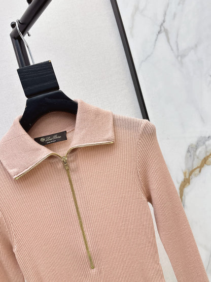 26Latest Autumn/Winter Half-Placket Wool Knit Top