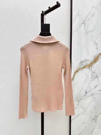 26Latest Autumn/Winter Half-Placket Wool Knit Top
