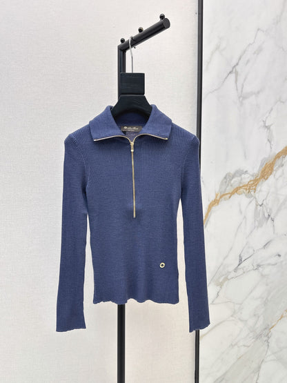 26Latest Autumn/Winter Half-Placket Wool Knit Top
