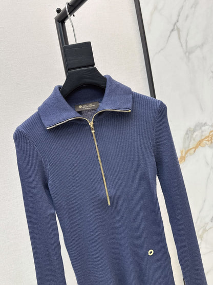 26Latest Autumn/Winter Half-Placket Wool Knit Top