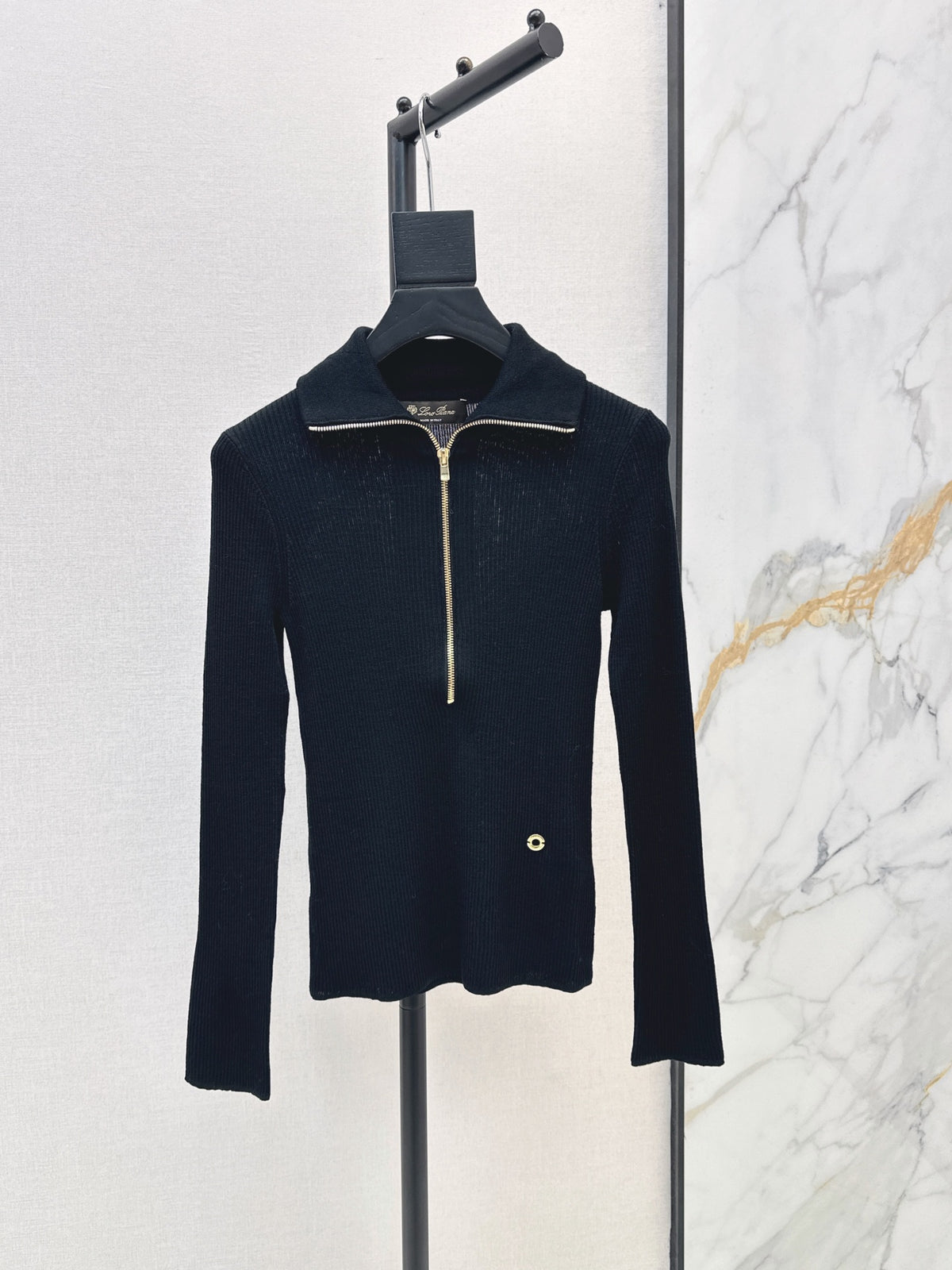 26Latest Autumn/Winter Half-Placket Wool Knit Top