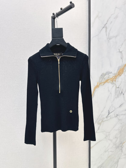 26Latest Autumn/Winter Half-Placket Wool Knit Top