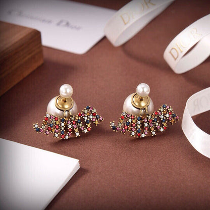 26 Rhinestone Letter & Pearl Stud Earrings