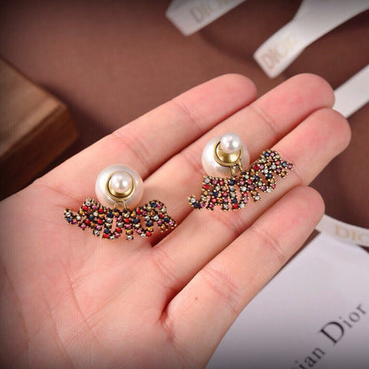 26 Rhinestone Letter & Pearl Stud Earrings