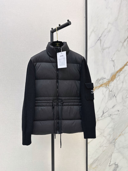26 Fall/Winter Latest Wool Sleeve Patch Drawstring Down Jacket