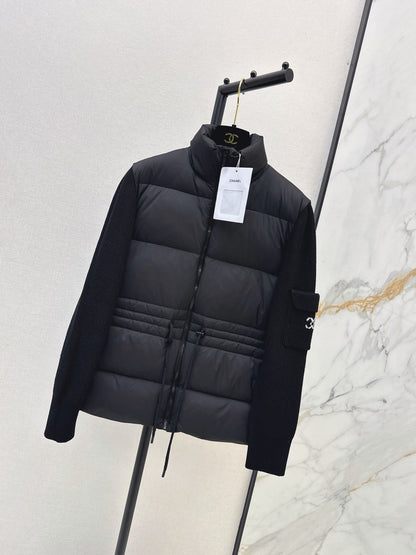 26 Fall/Winter Latest Wool Sleeve Patch Drawstring Down Jacket