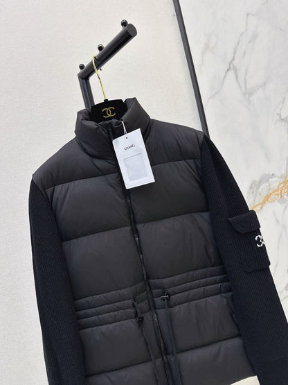 26 Fall/Winter Latest Wool Sleeve Patch Drawstring Down Jacket