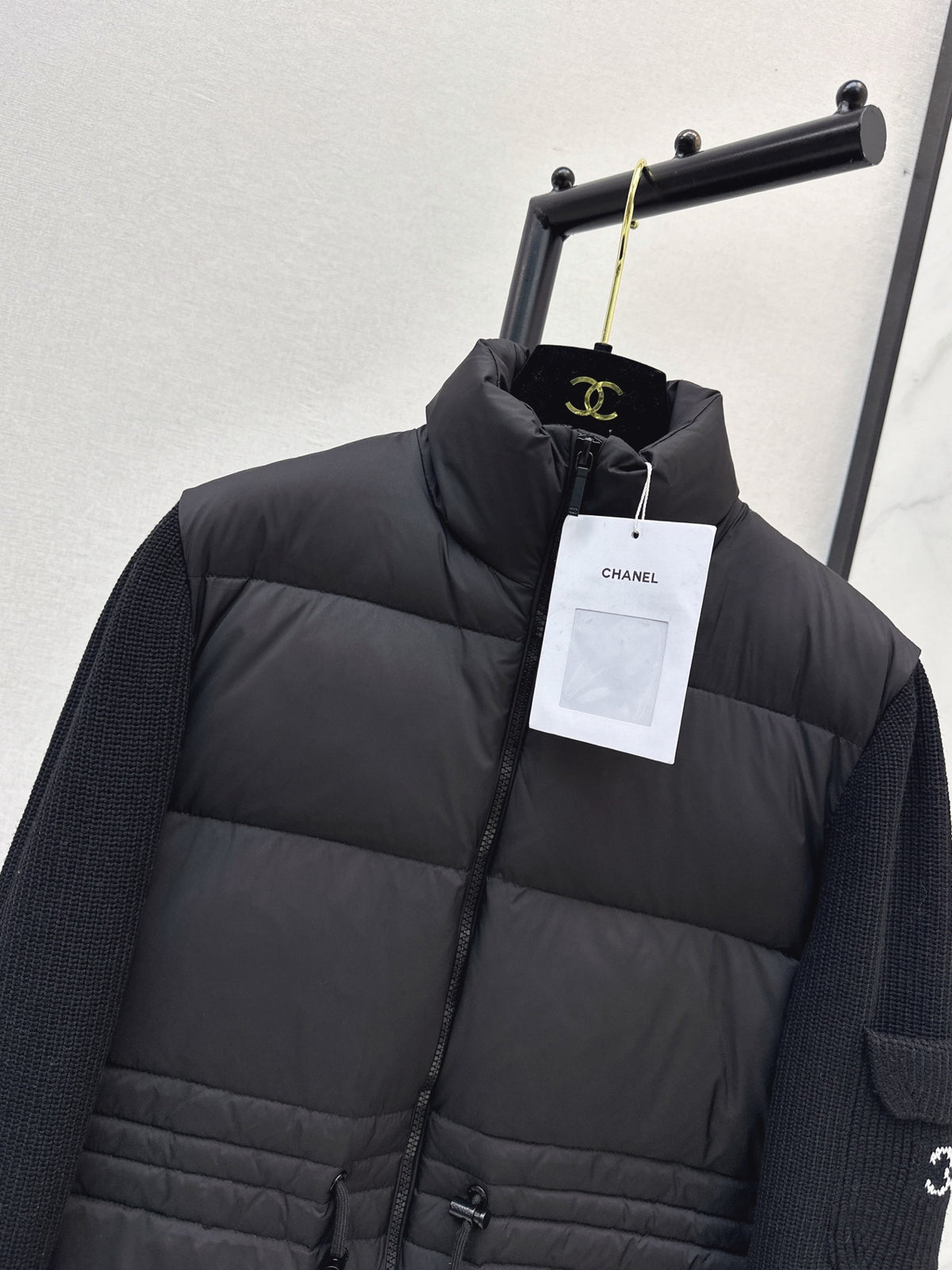 26 Fall/Winter Latest Wool Sleeve Patch Drawstring Down Jacket