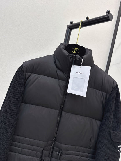 26 Fall/Winter Latest Wool Sleeve Patch Drawstring Down Jacket