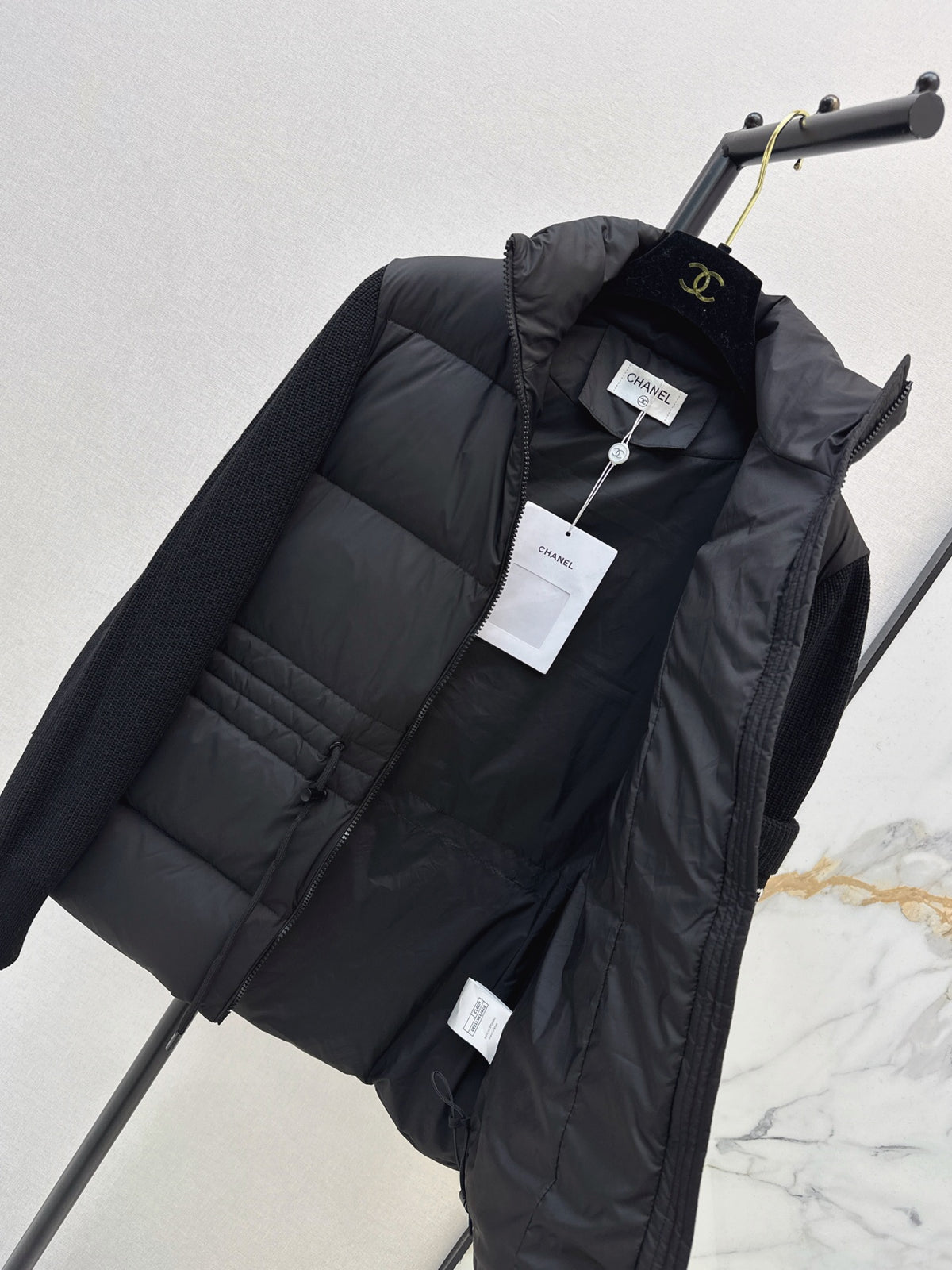 26 Fall/Winter Latest Wool Sleeve Patch Drawstring Down Jacket