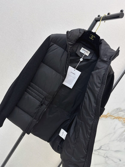 26 Fall/Winter Latest Wool Sleeve Patch Drawstring Down Jacket