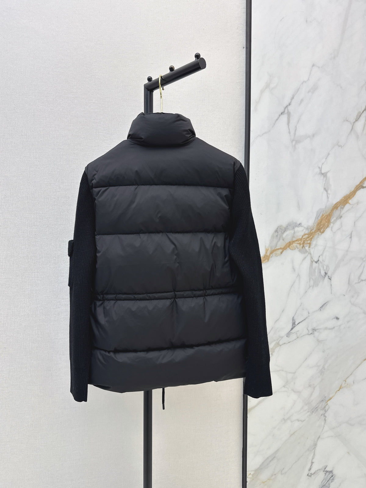 26 Fall/Winter Latest Wool Sleeve Patch Drawstring Down Jacket