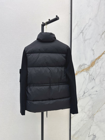 26 Fall/Winter Latest Wool Sleeve Patch Drawstring Down Jacket