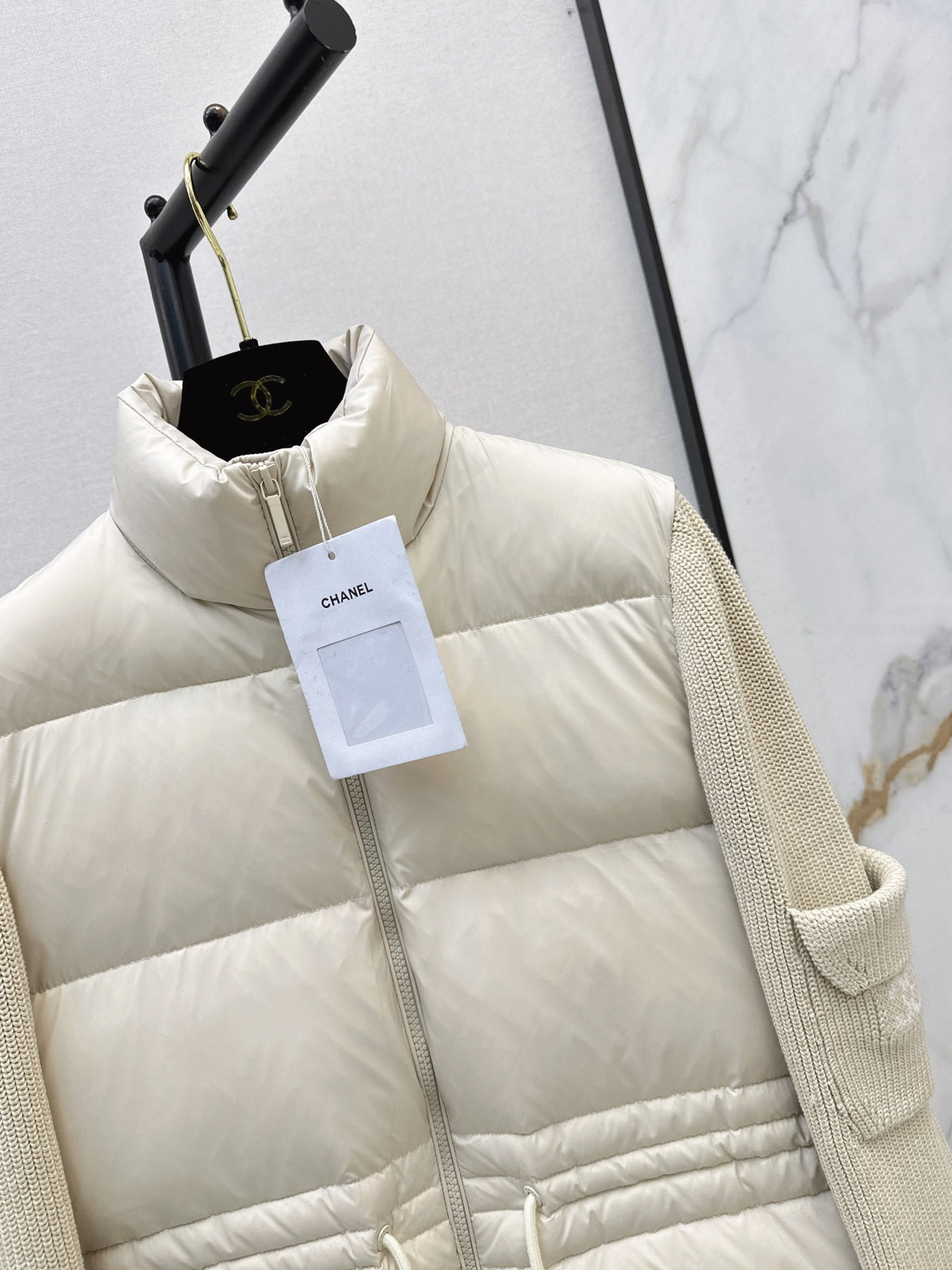 26 Fall/Winter Latest Wool Sleeve Patch Drawstring Down Jacket