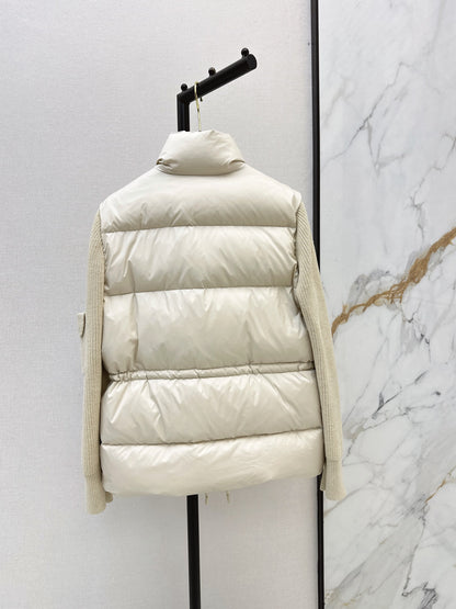 26 Fall/Winter Latest Wool Sleeve Patch Drawstring Down Jacket