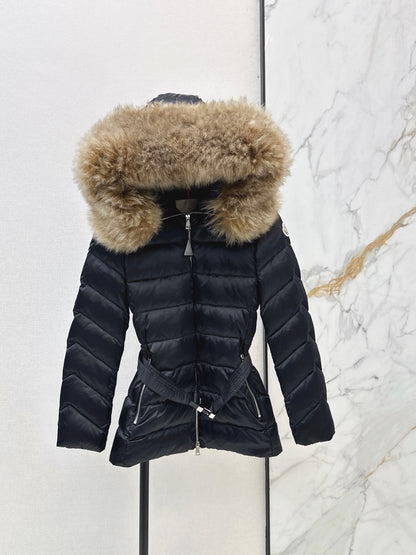 26 Fall/Winter Latest Classic Hooded Short Down Jacket with Fur Collar