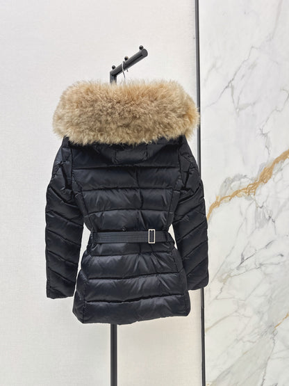 26 Fall/Winter Latest Classic Hooded Short Down Jacket with Fur Collar