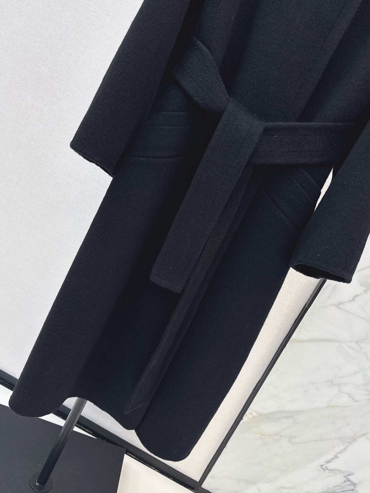 26 Fall/Winter New Fox Fur Collar Double-Faced Wool Long Coat