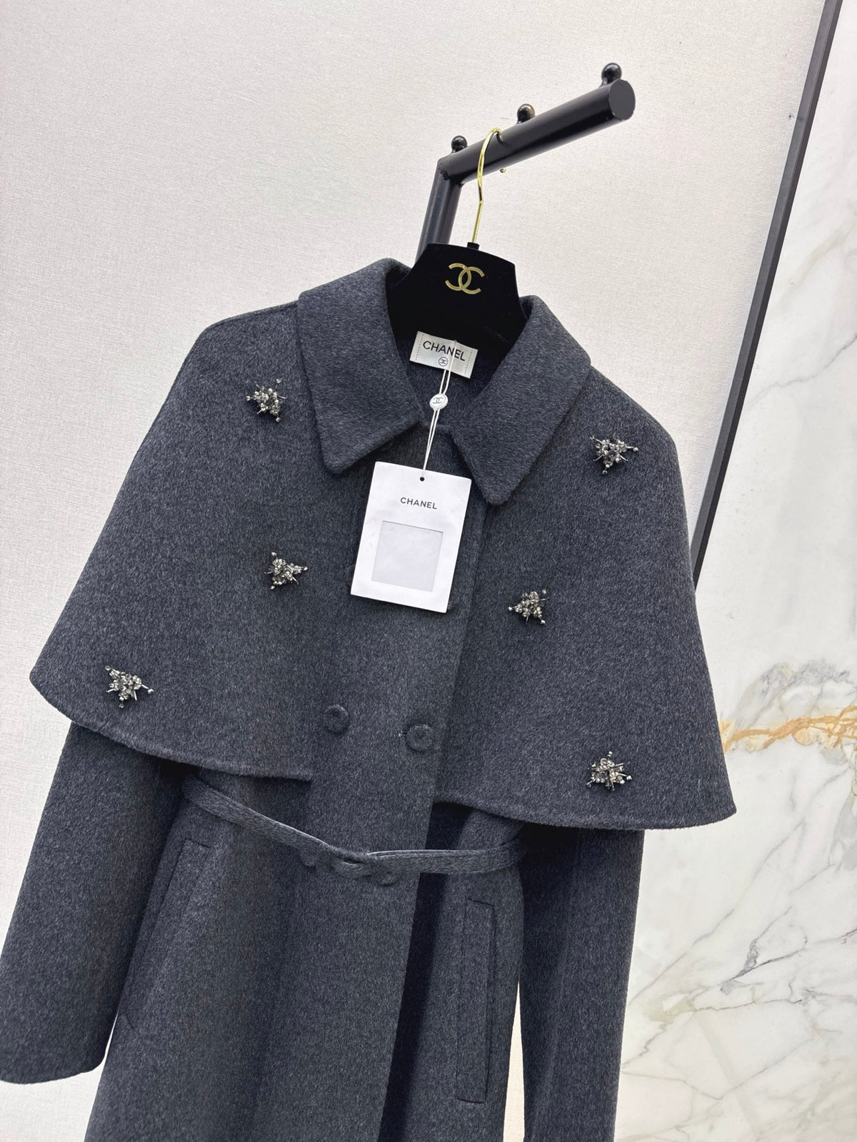 26 Fall/Winter New Double-Layer Faux Two-Piece Cape Double-Sided Wool Coat