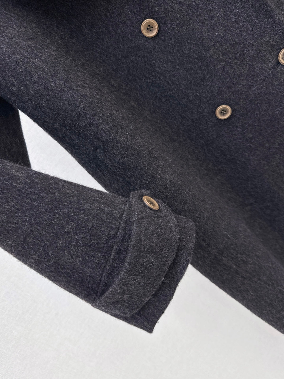 26 Fall/Winter New Knit Patchwork Mid-Length Hooded Wool Double-Faced Coat